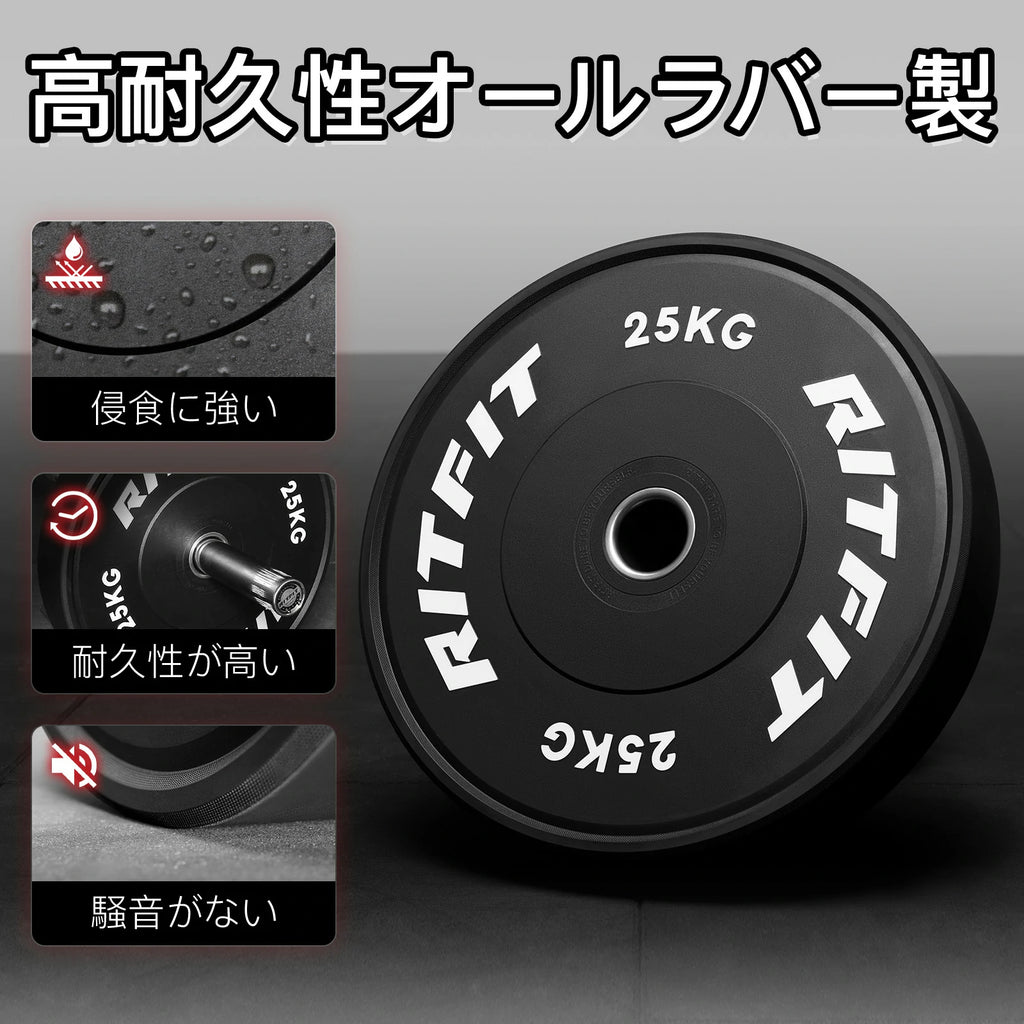 RITFIT ラバープレートは高耐久性のラバー製。浸食に強い。騒音がない。