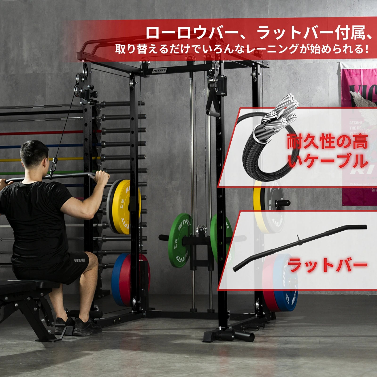 パワーラック RITFIT P3パワーラッククロスオーバーシステム付き - Ritfit Japan
