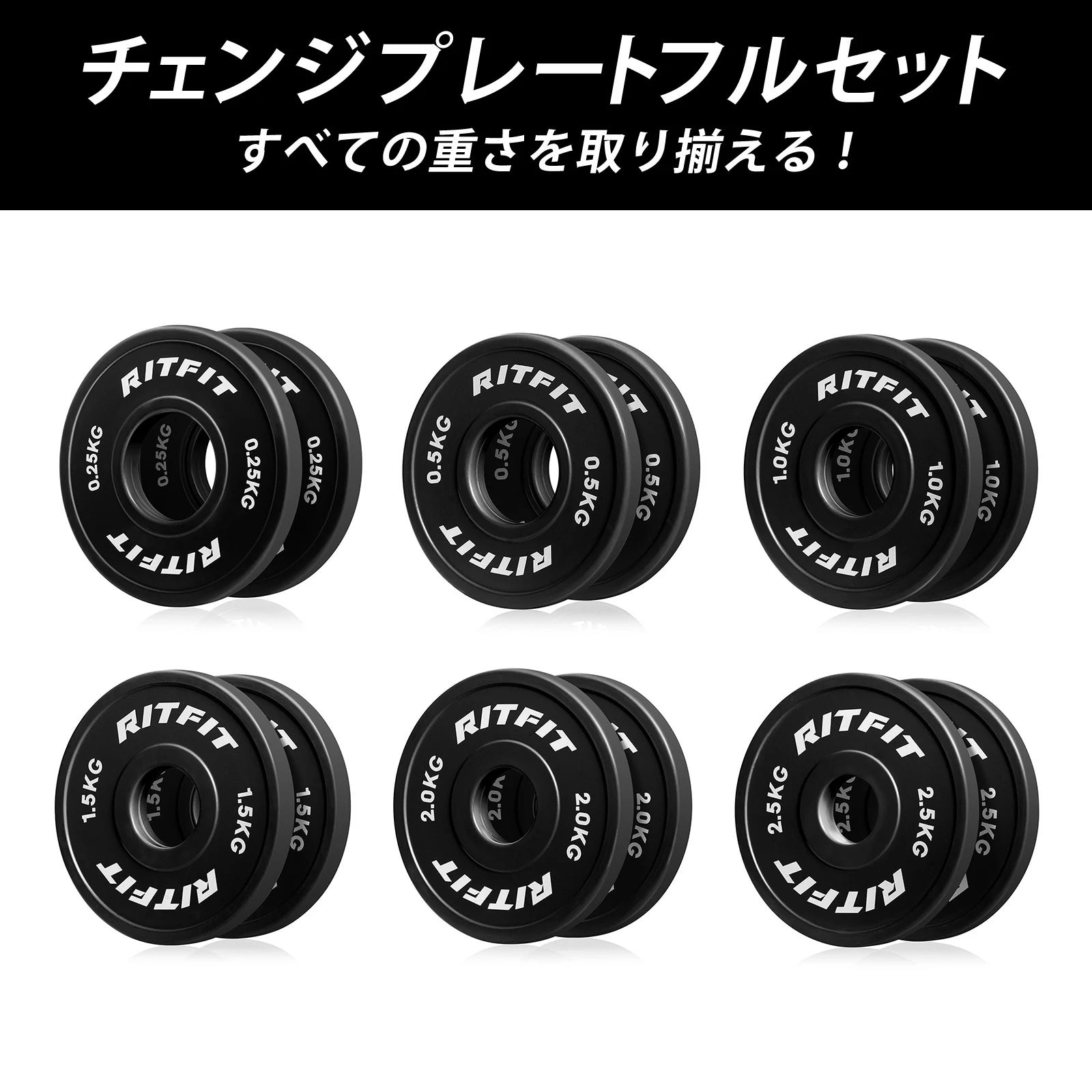 RITFIT ダンベルプレート・0.5/1/1.5/2/2.5kg