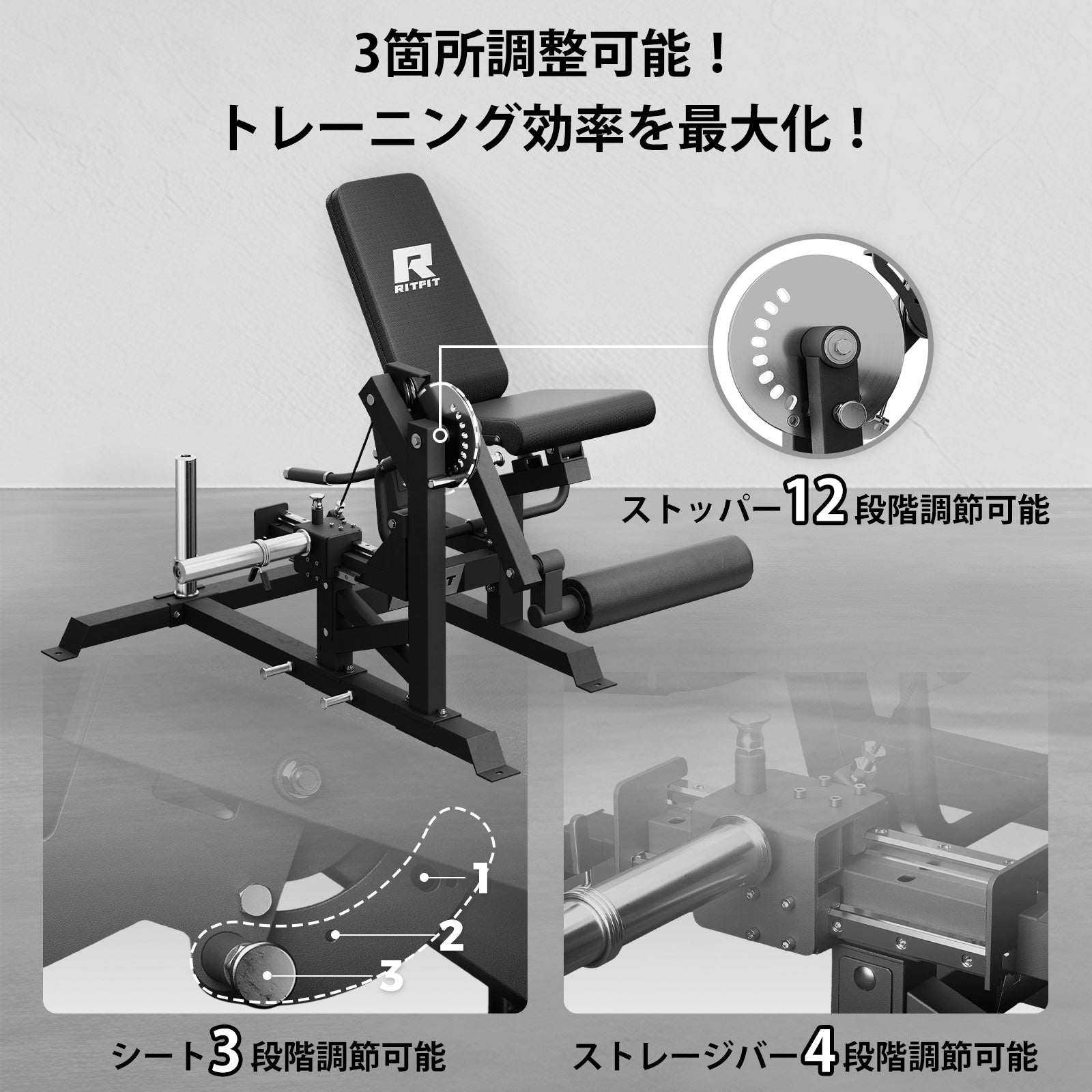 RITFIT レッグエクステンション カールマシン Mustang PRO